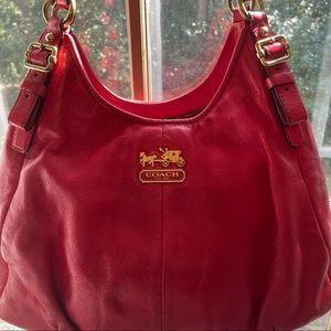 Coach Maggie Hobo — Madison Red Leather